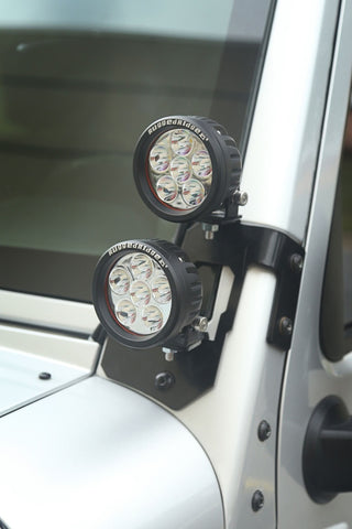 Rugged Ridge 07-18 Jeep Wrangler JK Semi-Gloss Black A Pillar Light Mount - 11232.30