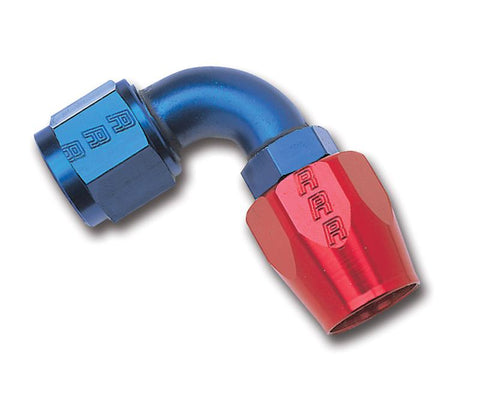 Russell Performance -6 AN Red/Blue 90 Degree Full Flow Hose End (25 pcs.) - 610168