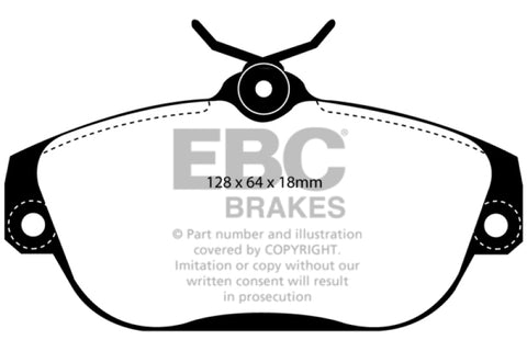 EBC 91-93 Volvo 740 2.3 (ABS) (Girling) Yellowstuff Front Brake Pads - DP41095R