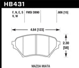 Hawk 01-05 Miata w/ Sport Suspension HP+ Street Front Brake Pads D890 - HB431N.606