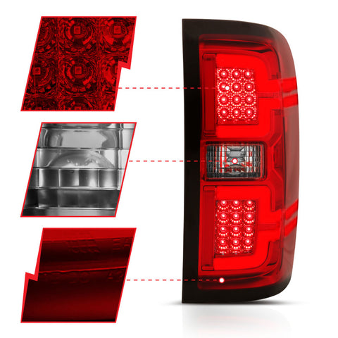 ANZO 2014-2018 Chevy Silverado 1500 LED Taillights Red/Clear - 311292