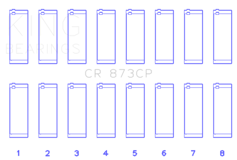 King GM 379/395 16V (Size .026) Connecting Rod Bearings (Set of 8) - CR873CP.026