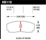 Hawk AP CP3307 / CP5040-5S4 / CP5200 (SC250) Caliper DTC-60 Race Brake Pads - HB110G.654