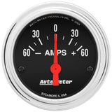 Autometer Traditional Chrome Electrical Ammeter 2 1/6in 60A Gauge - 2586