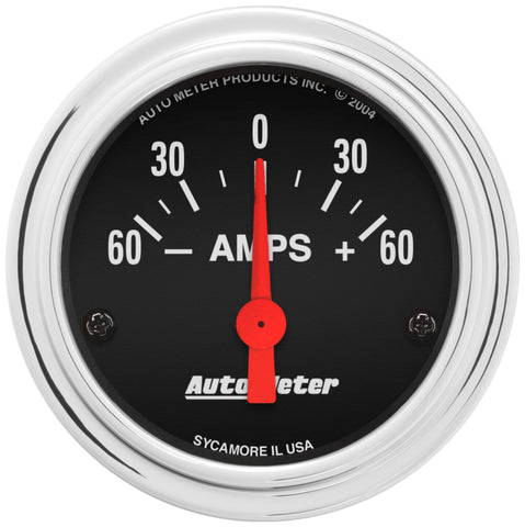 Autometer Traditional Chrome Electrical Ammeter 2 1/6in 60A Gauge - 2586