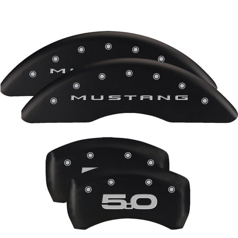 MGP Rear set 2 Caliper Covers Engraved Rear 2015/Bar & Pony Black finish silver ch - 10203RMB2BK