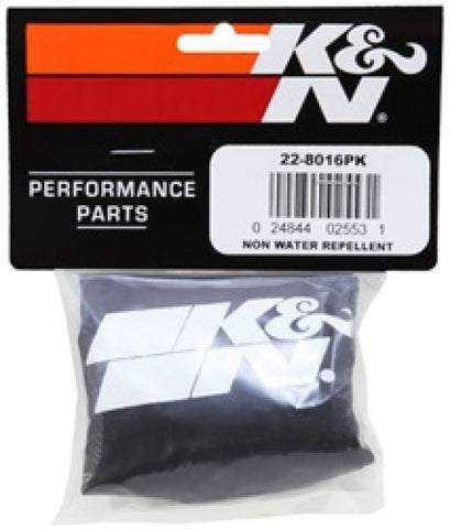 K&N Universal PreCharger Round Straight Air Filter Wrap Black - 22-8016PK