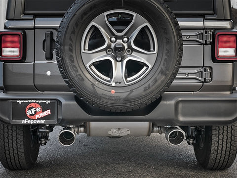 aFe Rebel Series 2.5in 409 SS Axle-Back Exhaust w/ Polished Tips 2018+ Jeep Wrangler (JL) V6 3.6L - 49-48067-P