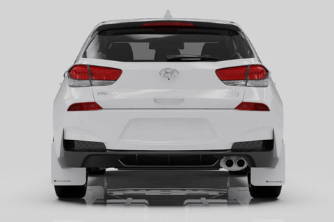 Rally Armor 19-21 Hyundai Elantra GT N Line/i30 Black UR Mud Flap w/Red Logo - MF59-UR-BLK/RD