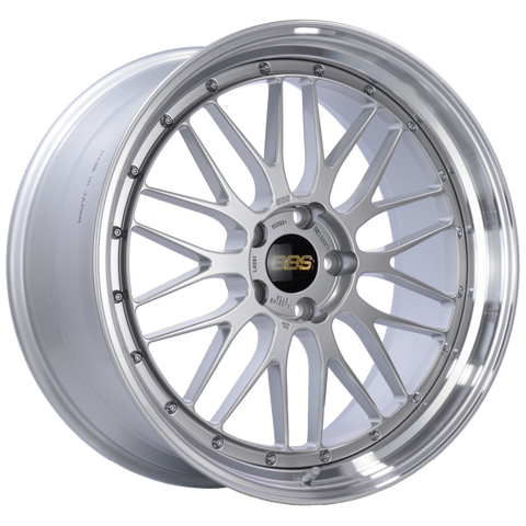 BBS LM 21x10 5x120 ET38 Diamond Silver Center Diamond Cut Lip Wheel -82mm PFS/Clip Required - LM261DSPK