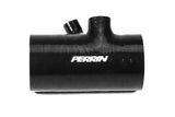 Perrin 2022+ Subaru WRX Black 3in Turbo Inlet Hose w/ Nozzle (Short) - PSP-INT-426BK