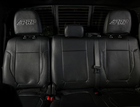 PRP 12-14 Ford Raptor  Rear Bench Seat Covers- Black with Silver Stitch - B070-06