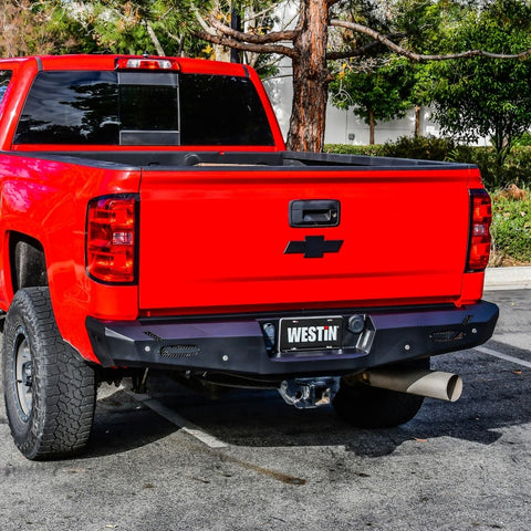 Westin 14-18 Chevy Silverado 1500 Pro-Series Rear Bumper - Textured Black - 58-421005