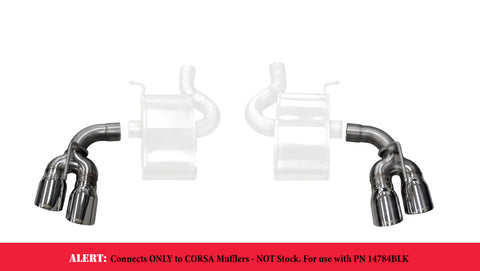 Corsa 2017-2024 Chevy Camaro SS 2.75in Inlet / 4in Outlet Polished Tip Kit (For Corsa Exhaust Only) - 14774