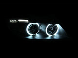 ANZO 2006-2008 BMW 3 Series E90-E91 Projector Headlights w/ Halo w/ LED Bar Black (CCFL) - 121335