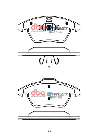 DBA 13-24 Scion FR-S (w/292mm Front Rotor) Front Street Series Brake Pads - DB15308SS