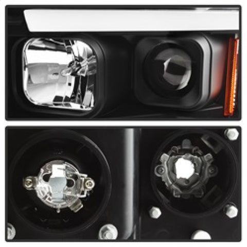 Spyder 02-05 Dodge Ram 1500 Light Bar Projector Headlights - Black (PRO-YD-DR02V2-LB-BK) - 5084606