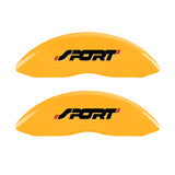 MGP 4 Caliper Covers Engraved Front & Rear No bolts/Sport Yellow finish black ch - 10229SSP1YL