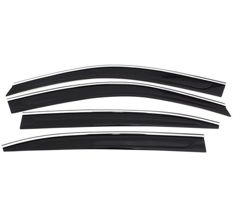 AVS 06-10 Volkswagen Jetta Ventvisor Low Profile Deflectors 4pc - Smoke w/Chrome Trim - 794005