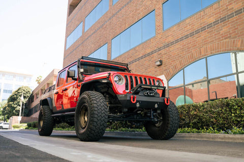 DV8 Offroad 07-23 Jeep Wrangler/Gladiator JT/JK/JL FS-25 Stubby Front Bumper w/Plated Bull Bar - FBJL-06