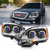 ANZO 2007-2008 GMC Acadia Crystal Headlight Chrome Amber(OE) - 111476