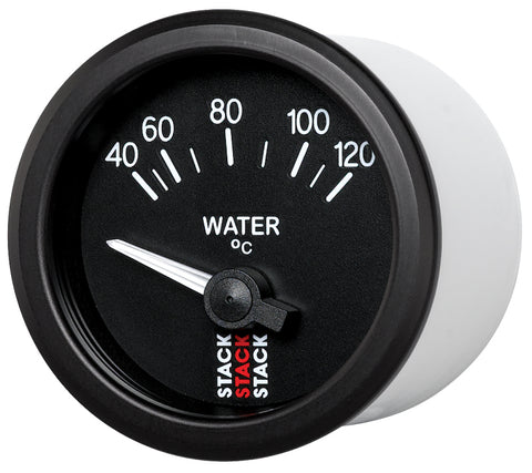 Autometer 52mm Stack Instruments 40-120 Degree C Electric Water Temperature Gauge - Black - ST3207