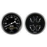 Auto Meter Gauge Kit 2 pc. Quad & Speedometer 5in Old Tyme Black - 1703
