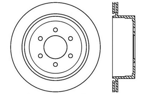 StopTech 04-09 Ford F150 / 06-08 Lincoln Mark LT Rear Left Slotted & Drilled Rotor - 127.65102L