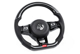 APR 15-26 Volkswagen Golf R/GTI/Jetta (MK7) Carbon Fiber/Silver Stitch Steering Wheel (For Paddles) - MS100202