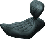 Mustang 11-17 Yamaha Stryker Standard Touring 2PC Seat w/Driver Backrest - Black - 79661