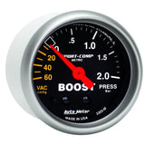 Autometer Sport-Comp 52mm 60cm/HG -2.0 Bar Mechanical Boost Gauge - 3303-M