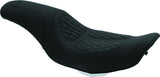 Mustang 97-07 Harley Rd King,06-07 Str Glide,00-01 Screamin Eagle 1PC Seat w/Diamond Stitch - Black - 76980