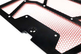 Agency Power 14-18 Polaris RZR XP 1000 / XP Turbo Vented Engine Cover - Gloss Black/Red Mesh - AP-RZR-111-FGB-MRD