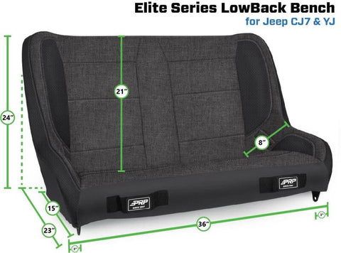 PRP Jeep CJ-7/Wrangler YJ Elite Series Suspension Bench Seat - A9236