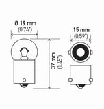 Hella Bulb 5007 12V 5W Ba15S B6 (2) - 5007TB