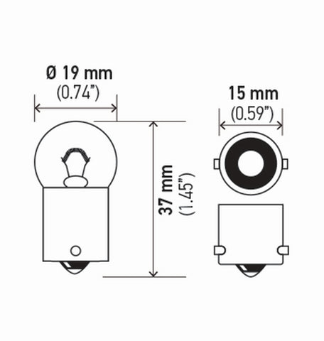 Hella Bulb 5007 12V 5W Ba15S B6 (2) - 5007TB