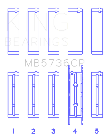 King Ford Powerstroke 6.0L/6.4L Diesel (Size +0.25mm) Crankshaft Main Bearing Set - MB5736CP0.25
