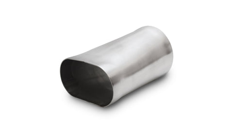 Vibrant 3in oval (Nominal) x 3in Round Transition adapter T304 SS 6in long - 13170