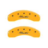 MGP 4 Caliper Covers Engraved Front & Rear 97-02 Chrysler Prowler Yellow Finish Black Prowler Logo - 32014SPRLYL