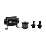 DeatschWerks Stainless Steel 3/8in 40 Micron Universal Inline Fuel Filter Housing Kit (70mm) - 8-03-070-040K-38