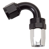 Russell Performance -8 AN Black/Silver 120 Degree Tight Radius Full Flow Swivel Hose End - 613413