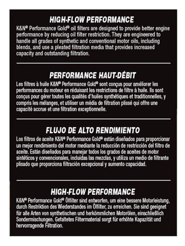 K&N Performance Oil Filter - 14-18 Fiat 500L 1.4L L4 Gas - HP-7041