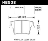 Hawk 05-14 Chrysler 300 HPS 5.0 Rear Brake Pads - HB508B.586