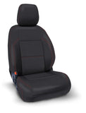 PRP 2016+ Toyota Tacoma Front Seat Covers with Electric Seat Adj. (Pair) - Black with Red Stitching - B057-01