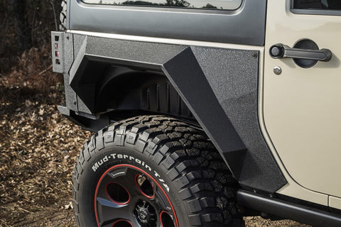 Rugged Ridge XHD Rear Armor Fenders Pair 2 Dr 07-18 Jeep Wrangler JK - 11615.03