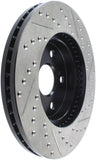 StopTech 02 Lexus ES 250/300/330/350 / 05-07 Toyota Avalon Slotted & Drilled Right Front Rotor - 127.44125R