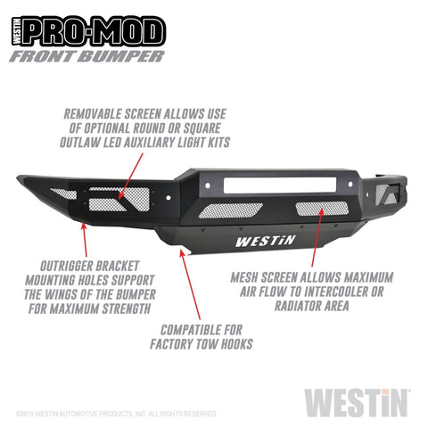 Westin 19-21 Ford Ranger Pro-Mod Front Bumper - Tex. Blk - 58-41085