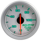 Autometer Airdrive 2-1/6in Fuel Pressure Gauge 0-100 PSI - Silver - 9171-UL