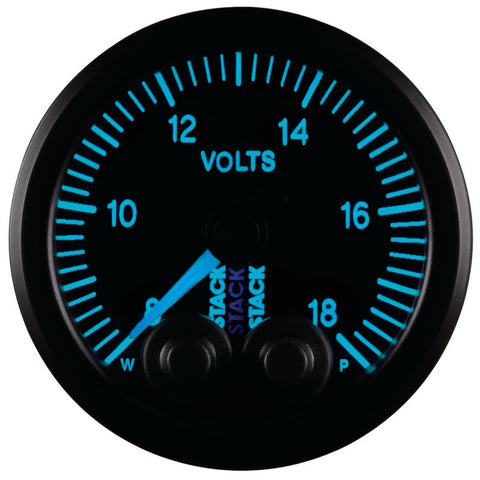 Autometer Stack 52mm 8-18V Pro-Control Battery Voltage Gauge -Black - ST3516