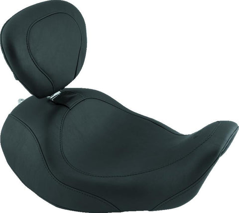 Mustang 06-17 Harley Dyna Wide Tripper Forward Solo Seat w/Driver Backrest - Black - 79804